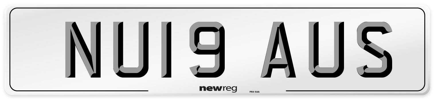 NU19 AUS Number Plate from New Reg